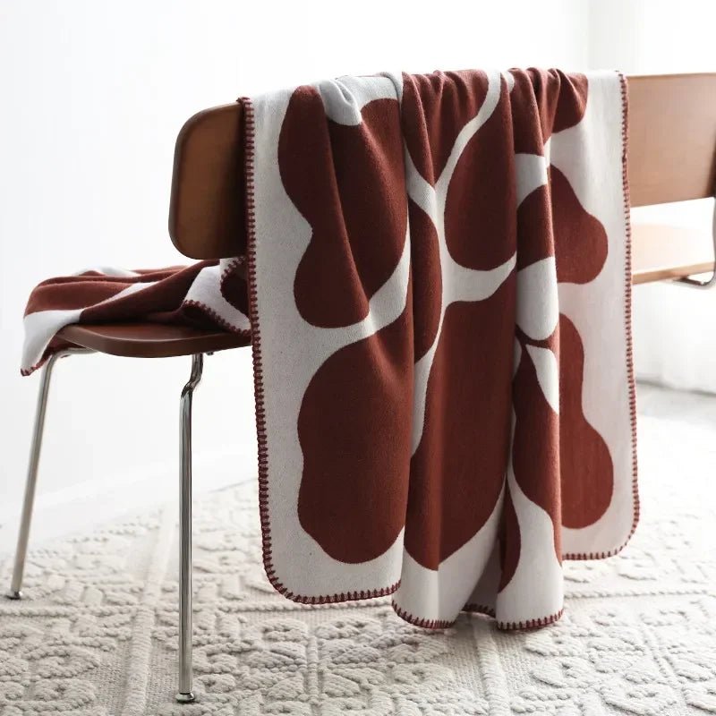 Nordic Knitted Abstract Throw Blanket