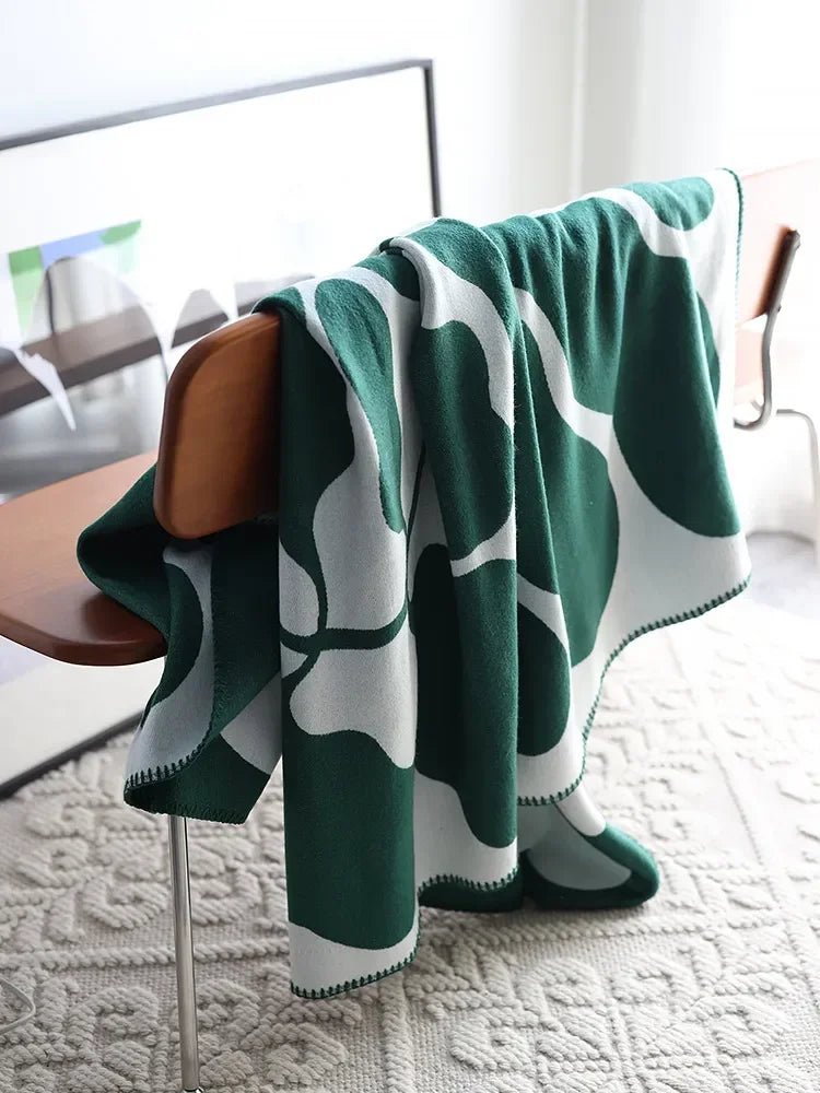 Nordic Knitted Abstract Throw Blanket