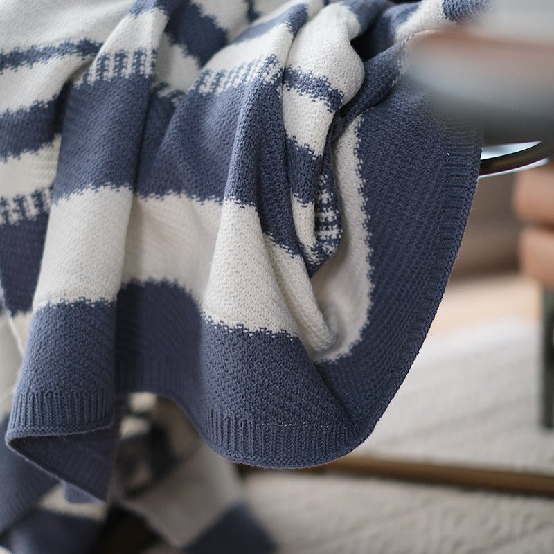 Nordic Striped Knitted Blanket