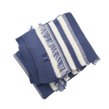 Nordic Striped Knitted Blanket