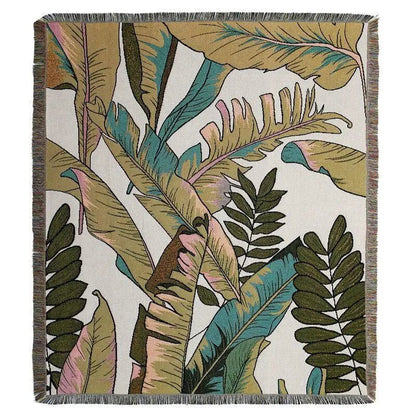 Tropical Palm Woven Blankets