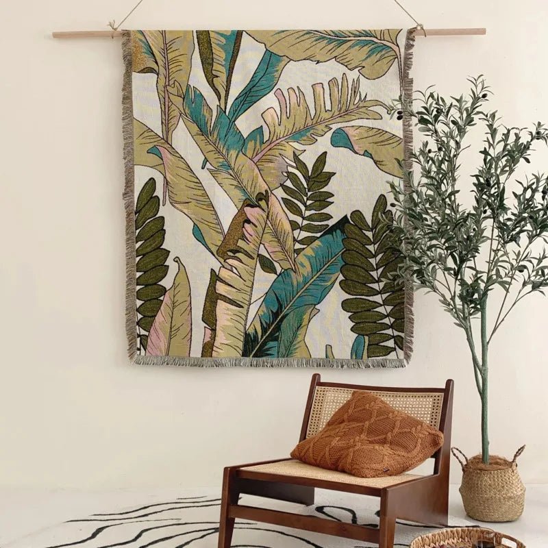 Tropical Palm Woven Blankets